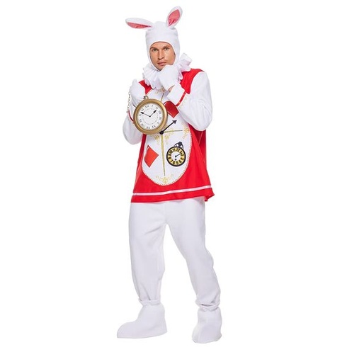 Kostým králika EraSpooky pre dospelých, unisex muži a ženy, maskot biely králik, halloweensky kostým