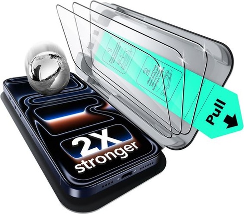 Ochranné tvrdené sklo ESR pre iPhone 17 Pro Max, balenie po 3 kusoch [rýchla inštalácia za 3