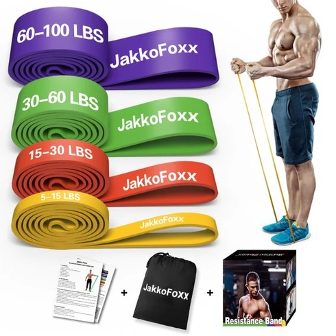 Fitness gumy, sada 4 ks, odporové gumy, naťahovacia pomôcka, prenosný tréning, posilňovanie svalov,
