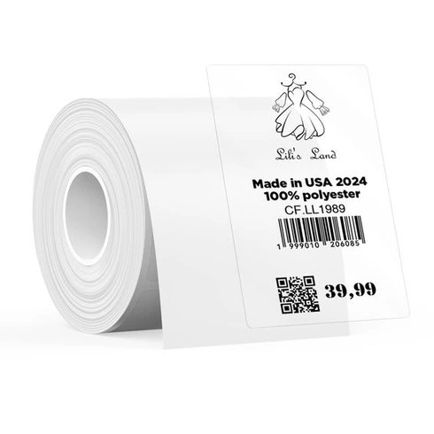 Samolepicí voděodolné etikety SUPVAN pro tiskárny etiket T50M, černé na bílém podkladu, 28 mm x 89