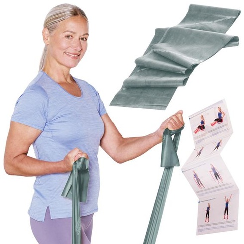TheraBand 1,50 m v PE sáčku s návodom | Fitness guma | Gymnastická guma | Strečová guma na cvičenie