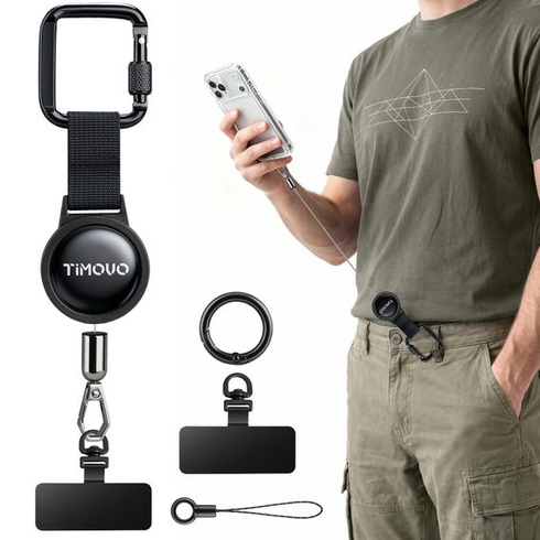 TiMOVO Proti krádeži Predĺžiteľná karabína na telefón s 1 štvorcovou predlžovacou sponou