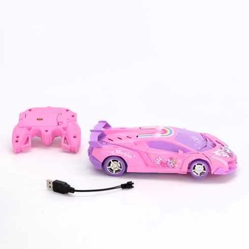 Auto na diaľkové ovládanie s jednorožcom pre dievčatá, 2,4 GHz a rotácie o 360 °, darčeky pre dievčatá, hračky