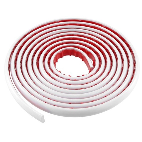 QWORK® 3 metry bílé samolepicí PVC dekorativní pásky, 5x13 mm, flexibilní stropní lišty, pro