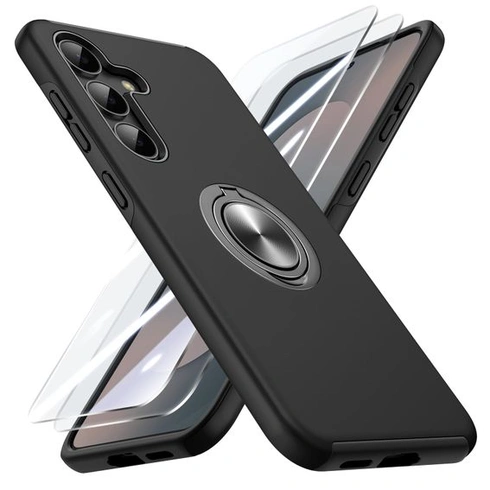 Pouzdro Doeshine pro Samsung Galaxy S25 FE se stojánkem, černé Samsung Galaxy S25 FE černé