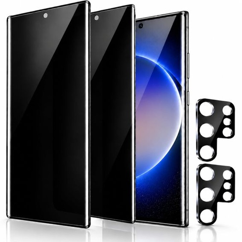 [2+2 balení] Ochranná fólie na displej pro Samsung Galaxy S23 Ultra, s krytem objektivu