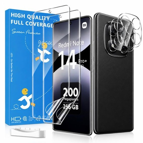Sada 2+2 ochranných fólií na displej pro Xiaomi Redmi Note 14 Pro Plus [bez skla], 2 ochranné fólie
