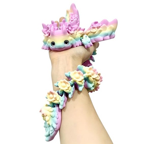PLUSHCEWT 3D tlačený axolotl 21cm PLA pohyblivé kĺby (A)