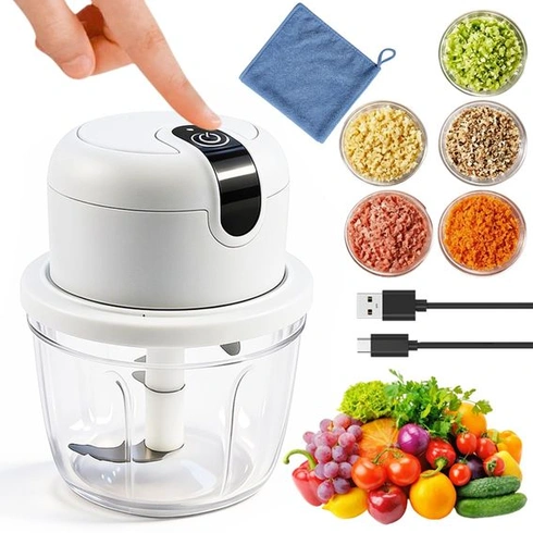 Elektrický kuchyňský sekáček, 350ml sekáček na cibuli, elektrický, nabíjení přes USB, bezdrátový