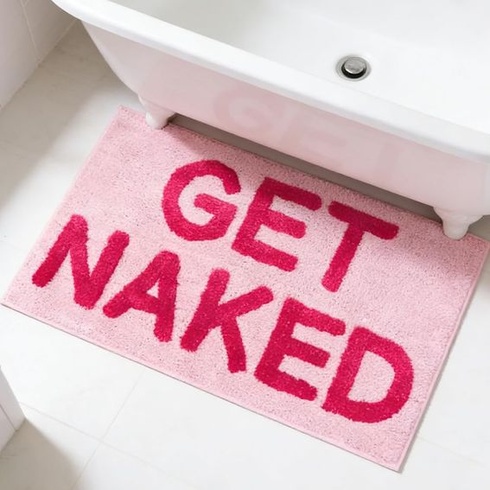 Koupelnová předložka GET Naked růžová, protiskluzová a savá koupelnová předložka, sprchová