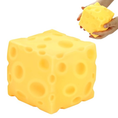 Syrová mäkká hračka, 10cm veľká syrová mačkacia loptová hračka proti stresu, Jumbo veľká syrová