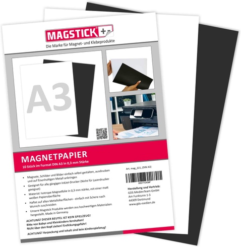 Magnetický papier MAGSTICK 10 ks biely DIN A3