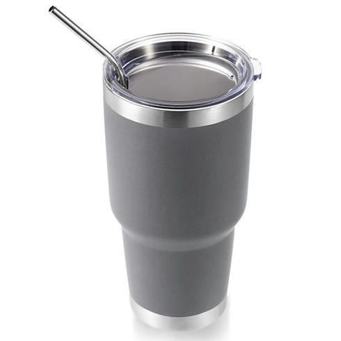 Volhoply 900ml termohrnček s viečkom a slamkou, dvojstenný cestovný hrnček na kávu na horúce/studené