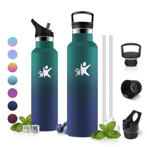 Termoska 750ml, dvoustěnná izolovaná, bez BPA, nepropustná láhev na pití z nerezové oceli, vhodná
