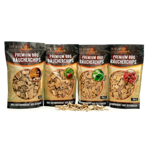Grillart® Premium BBQ Smoking Chips Mix XL sada 4 kusů pro tu speciální kouřovou chuť – vysoce