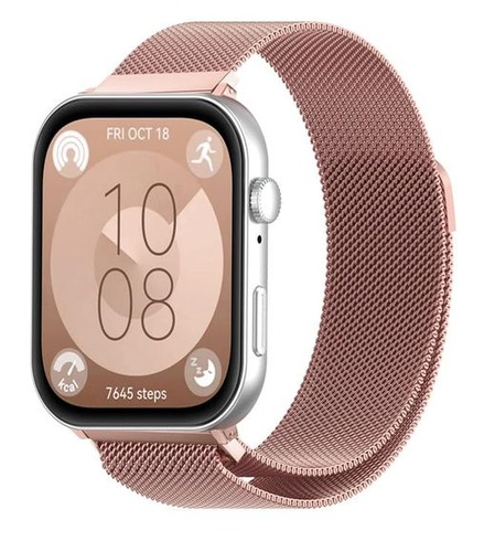 Magnetický milánský řemínek SOLOLUP pro Huawei Watch Fit 5/5 Pro/4/4 Pro/3 Band 01-růžový