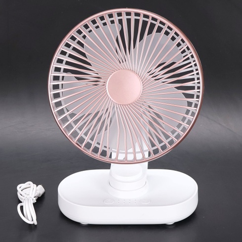 Veľmi tichý stolný ventilátor, malý ventilátor 16,5 cm, automatická oscilácia, 4 rýchlosti, silný