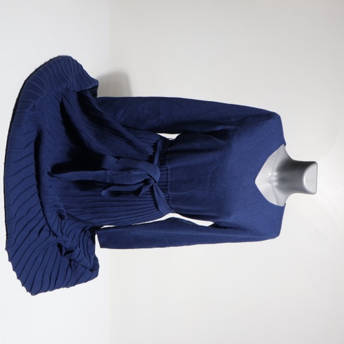 Dámske pletené šaty Arach&Cloz, jesenné/zimné šaty, dlhé plisované šaty s výstrihom do V a