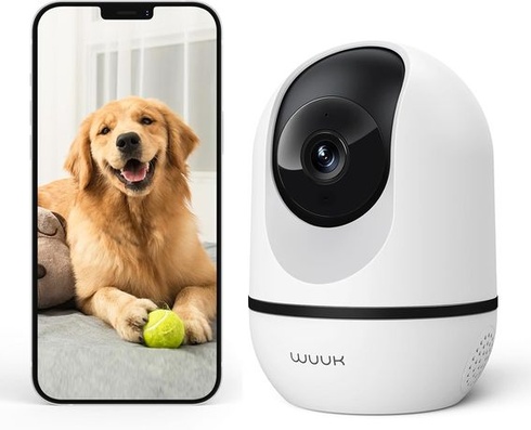 WUUK 4MP vnitřní bezpečnostní kamera, WiFi IP kamera pro domácí mazlíčky s aplikací, 360°