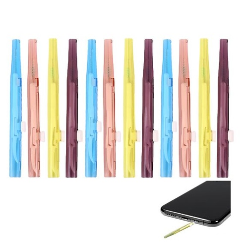 12dielna sada na čistenie mobilných telefónov, čistič nabíjacích portov USB-C s dvojitou hlavicou,