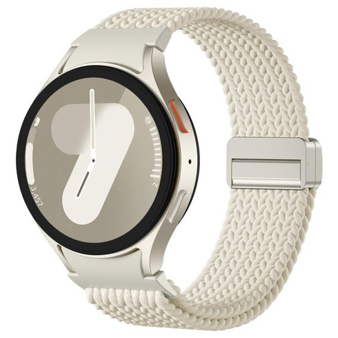 Nylonový náramek Upeak kompatibilní s Samsung Galaxy Watch 7 6 4 5 40mm 44mm krémový