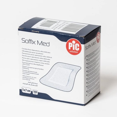 Pic Solution Soffix Med Ultra Delicate pooperačná náplasť, 100 kusov, dĺžka 5 cm x šírka 7 cm, 240 g