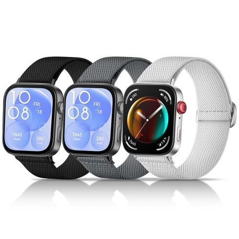 Chinbersky 3dielne balenie elastických nylonových náramkov kompatibilných s Huawei Watch Fit 3/Fit 4/4
