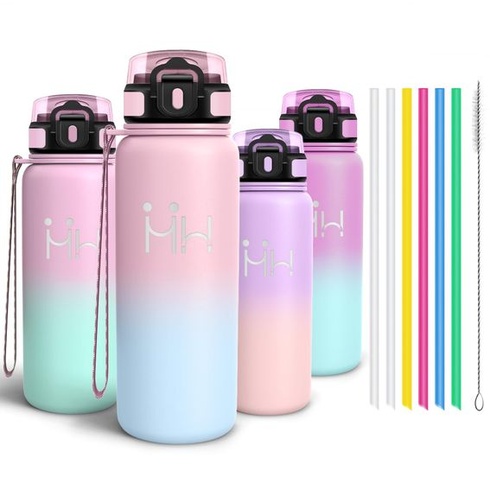 Láhev na pití Motswedi, 750ml nepropustná, s kartáčkem, láhev s brčkem, lahve se 6 brčky,