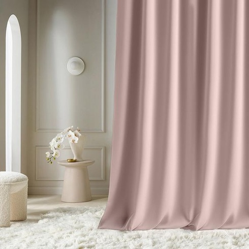ROOM99 Záclona s nariasenou lemovacou páskou Aura 140 x 250 cm svetlo ružová, 1 kus svetlo ružové