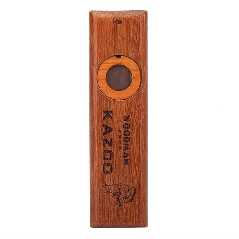 Drevený kazoo, ústny nástroj s unikátnym zvukom pre ukulele a gitaru, vrátane 2 náhradných membrán