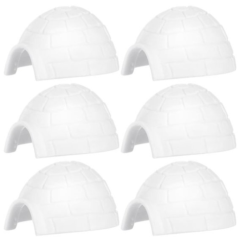 Ifundom 6dielna miniatúrny model iglu, polárna dekorácia, detská vzdelávacia hračka, akvárium, úkryt,
