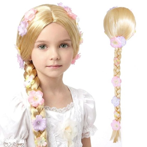 Parochne Locika, blond detské parochne, princeznovské parochne na cosplay, detské parochne pre dievčatá,