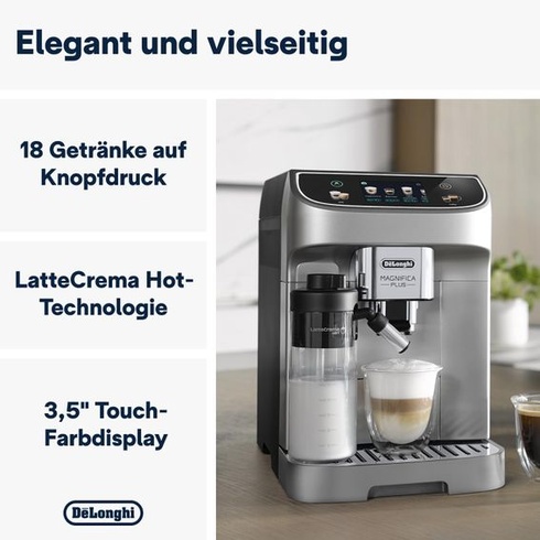 De’Longhi Magnifica Plus - Perfetto plně automatický kávovar s napěňovačem mléka LatteCrema, 18