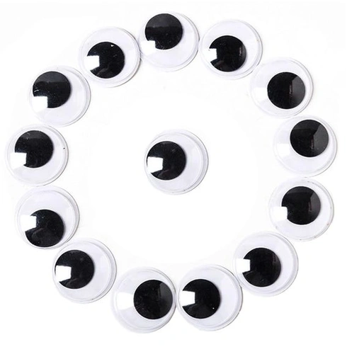100 kusov samolepiacich očí Googly, veľké 30mm samolepiace plastové oči pre remeslá, oči pre bábiky,