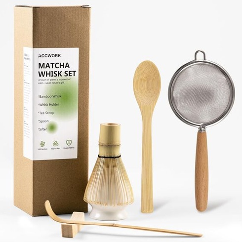 Sada na Matcha, 6dílná sada příborů na Matcha čaj, bambusová metlička ...