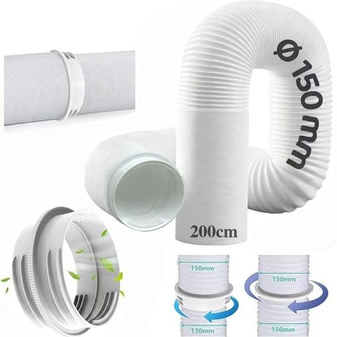 2M prodlužovací hadice klimatizace Ø130 mm s adaptérem 130 mm vnitřní/150 mm vnější, prodlužovací