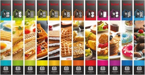 Tefal XA800212 Collection Set Snack sendvičový talíř, trojúhelníkový, kniha receptů s sendvičovým