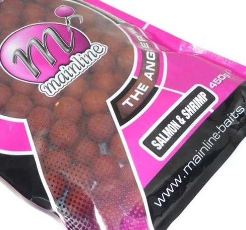 MAINLINE Trvanlivost Boilies Losos a Krevety 15 mm 450 gr.
