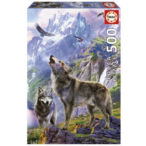 Educa - 500dílné puzzle pro dospělé | Vlci v horách, 500dílné puzzle pro dospělé a děti od 11 let,