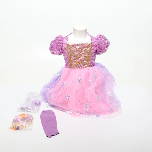 HEYOUTH 8dílná sada princeznovských šatů pro dívky, karnevalový kostým, ledová královna, kouzelná