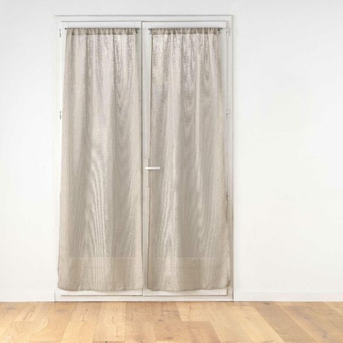 Vnútorná záclonová tyč, pár pravý, efekt ľanovej tkaniny, haltona, polyester, šedá, 240 x 70 cm