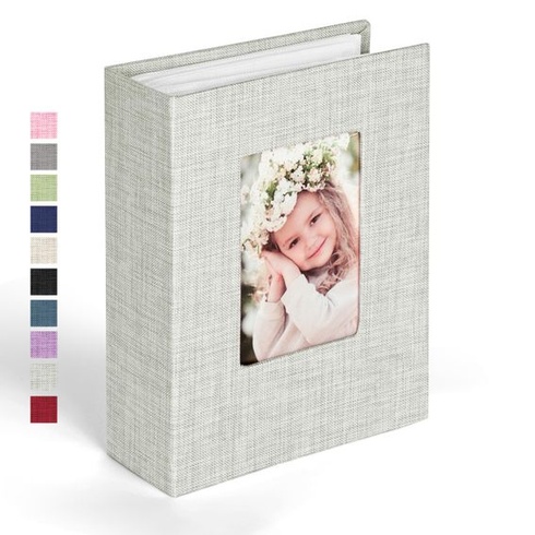 Ainiv Malé fotoalbum, vkládací album, 10x15 cm, malá fotoalba pro 100 fotografií, světle šedá
