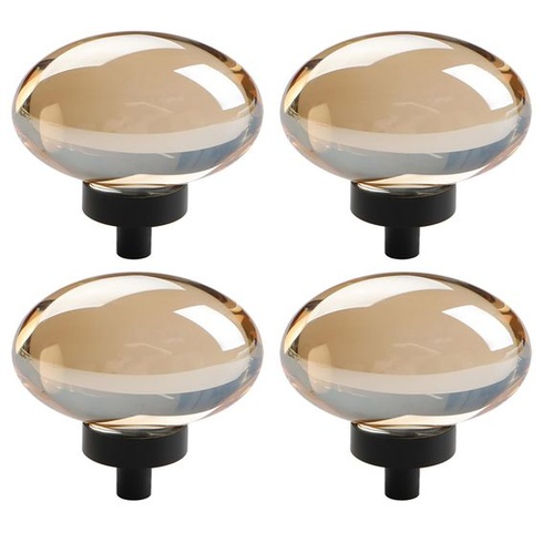 TopHomer Decor Priehľadné okrúhle krištáľové úchytky, 4 kusy 45 mm umelé krištáľové vonkajšie úchytky na