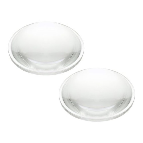 PATIKIL plochá konvexná šošovka s priemerom 66 mm, 2 kusy, výška 24 mm, vysoko borosilikátové sklenené