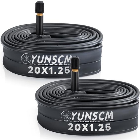 YunSCM 2ks 20-palcová duša z plášťa 20x1,25 AV32mm ventilček Schrader, kompatibilný s 20-palcovou dušou