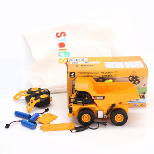 JOYIN diaľkovo ovládaný nákladné auto sklápač, 2,4 GHz RC sklápač, traktor bager, hračka so svetlom a