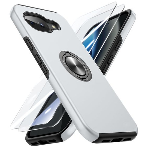 Puzdro Doeshine pre Google Pixel 10A so stojanom, strieborné Google Pixel 10A strieborné