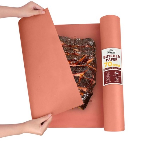 Řeznický papír, růžový BBQ řeznický papír, role kraftového papíru 45 cm x 10 m, řeznický papír na