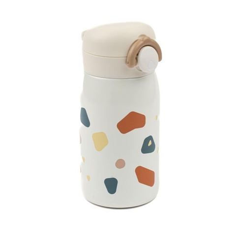 Detská fľaša na pitie Fabelab 320 ml, nerezová oceľ, vodotesná (motív Terrazzo) Terrazzo 320 ml