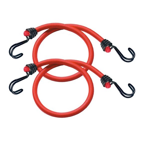 Master Lock 3020EURDAT Gumové bungee šnúry s háčikmi [Sada 2 bungee šnúr] [60 cm dlhá bungee šnúra]